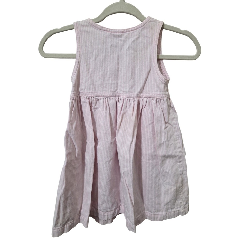 OshKosh Bgosh Vintage Girls Pink White Striped Cotton Dress Size 5 Summer Easter - Picture 3 of 5